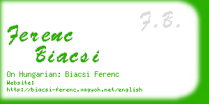 ferenc biacsi business card